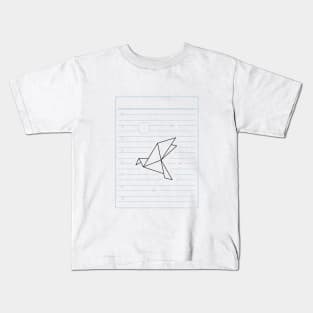 Japanese Origami Bird on Paper Kids T-Shirt